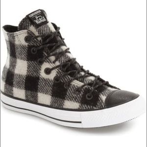 Converse woolrich plaid high tops mns 8/ lds 10